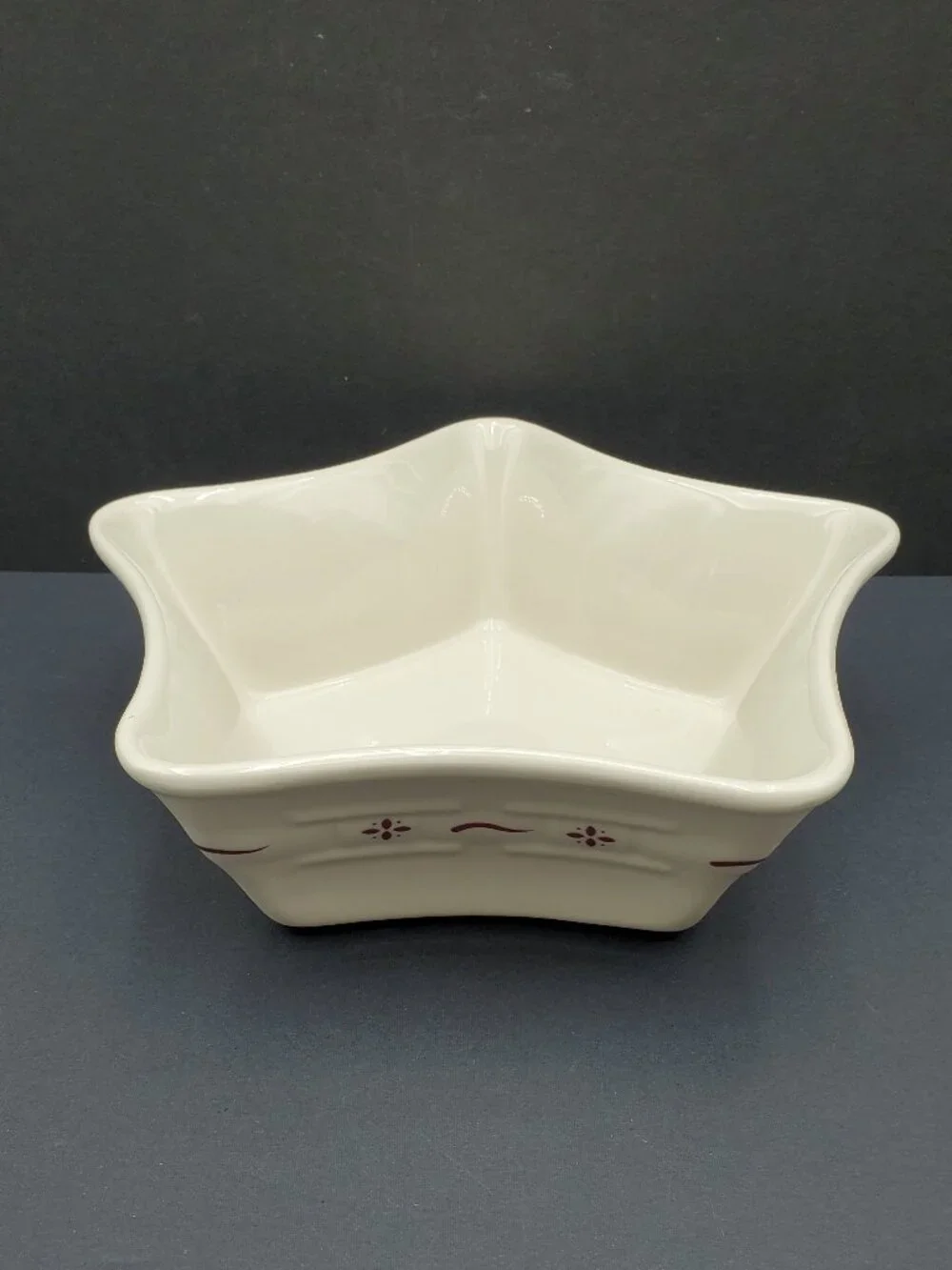 Longaberger Woven Traditions Red Large Star Shaped Dish Paprika Star Bowl
